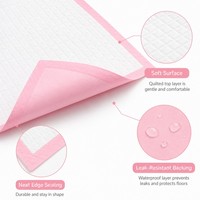 Tapis absorbants pour chiens et chats, roses, écologiques, épaissis, haute absorption, film SAP PE imperméable IPX7, fonction de nettoyage, fourniture personnalisée