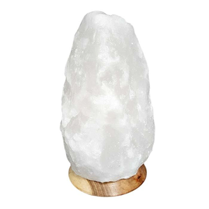 Lampe en sel de l'Himalaya blanc artisanal, forme naturelle, 3-6 kg, lampe ionisante pour la méditation, CE - Product Image 1