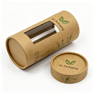 Emballage <span class=keywords><strong>en</strong></span> tube de papier kraft écologique, boîte cylindrique avec fenêtre pour l'emballage de thé biologique, de café, d'aliments, personnalisation OEM ODM, <span class=keywords><strong>grossiste</strong></span> - Product Image 4