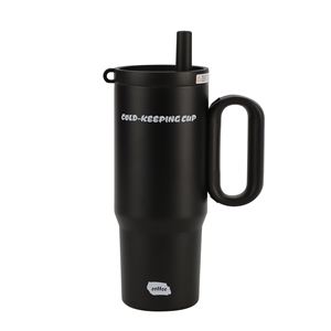 Double Wall Car <b>Macaron</b> Handle Travel Tumbler 24oz 720ml Mug Lid Straw Anti-Slip ODM Custom Brand Colorful - Product Image 1