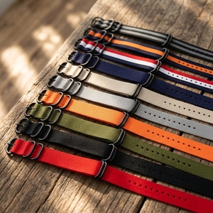 Bracelets de <span class=keywords><strong>montre</strong></span> de remplacement en nylon tendance de 18 mm à prix d'usine avec 5 anneaux, <span class=keywords><strong>bracelet</strong></span> en <span class=keywords><strong>tissu</strong></span> - Product Image 4