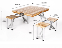 Table et chaises de camping pliantes en bois massif de bonne qualité pour l'extérieur table de pique-nique pour l'extérieur
