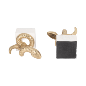 Fermalibri in Metallo a Forma di Serpente su Base in Marmo, Decorazione Artistica per Casa, Biblioteca o Ingresso, Design Moderno - Product Image 6