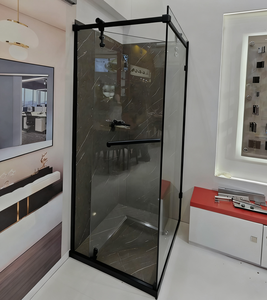 Sistema <span class=keywords><strong>de</strong></span> Ducha Moderno Negro Mate para Interiores, Kit <span class=keywords><strong>de</strong></span> Puerta Corredera para Ducha, Herrajes para Puerta <span class=keywords><strong>de</strong></span> Vidrio sin Marco, Riel en Forma <span class=keywords><strong>de</strong></span> L, Ahorro <span class=keywords><strong>de</strong></span> Espacio - Product Image 2