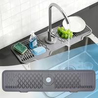 Tapis de protection anti-éclaboussures classique rectangulaire en silicone pour robinet - Antidérapant, écologique, attrape-eau pour évier, tampon de drainage, couleur personnalisable