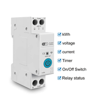 Interrupteur intelligent WiFi 1P+N avec compteur de consommation kWh, relais de surveillance, minuterie, contrôle Tuya/SmartLife, interrupteur à distance