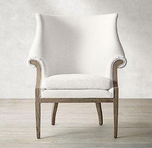 New Design Home European Style Living Room Solid Oak Frame Fabric <strong>Wingback</strong> <strong>Arm</strong> <strong>Chair</strong> Accent <strong>Chair</strong> - Product Image 2