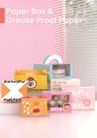 Boîte à dessert à couvercle articulé en papier pour pâtisserie, gâteaux, plats à emporter, qualité alimentaire, impression de logo personnalisée avec conception de mise en page gratuite