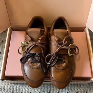 Brown Men and Women's Breathable Genuine <b>Leather</b> Lace-Up Flat Casual <b>Shoes</b> Designed by Luxury Brand for All Occasions - Product Image 6