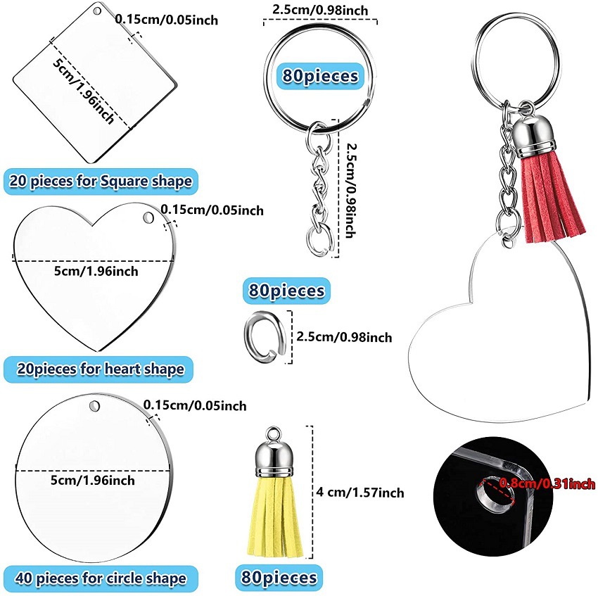 Популярный инновационный дизайн длинная звезда акриловый диск кисточка брелок