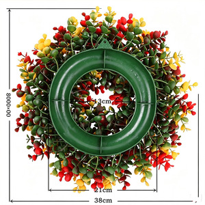 Autumn Eucalyptus <b>Wreath</b> Decoration 38cm 48cm Thanksgiving Door Hanging Ornament for Fall Festival Decor - Product Image 3