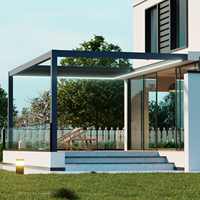 Pergola étanche Gazebo Bioclimatica Persienne automatique Toit pergola rétractable motorisé en aluminium pour l'extérieur
