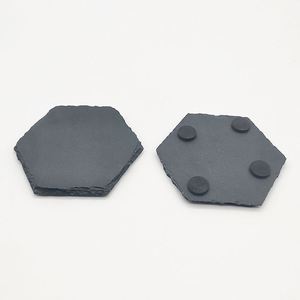 Custom Black <b>Coasters</b> Bulk Square Slate Stone Cup <b>Coaster</b> for <b>Drink</b> Bar Kitchen Wholesale - Product Image 4