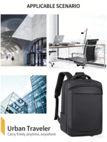 Sac à dos pour ordinateur portable personnalisable, durable, grande capacité, extensible, avec port USB, pour les trajets quotidiens, les voyages d'affaires et le bureau