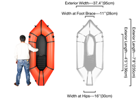 Respectueux de l'environnement TPU Packraft bateau à rames gonflable ultra-léger pack boat Gonflable white water kayak Canoë Sac de transport inclus