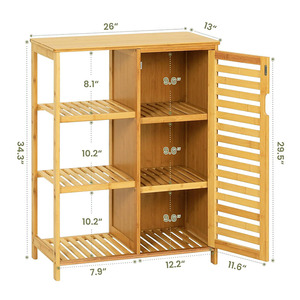 Wooden Counter Storage Rack Eco-Friendly Steel <strong>Bamboo</strong> Displaying Vegetables Dishes Foods <strong>Cabinets</strong> - Product Image 2