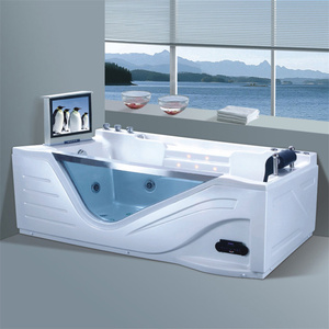 Bañera <span class=keywords><strong>de</strong></span> hidromasaje cuadrada moderna personalizada bañera <span class=keywords><strong>de</strong></span> hidromasaje <span class=keywords><strong>de</strong></span> masaje independiente acrílica blanca - Product Image 2