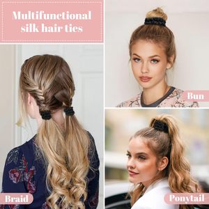 Custom Wholesale Factory Price Solid Color Hair Scrunchies Set <strong>Girl</strong> Silk Scrunchie Elastic Hair <strong>Accessories</strong> - Product Image 5