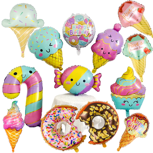 Ballons gonflables en aluminium Mylar en forme <span class=keywords><strong>de</strong></span> donut pour fête d'anniversaire, décoration <span class=keywords><strong>de</strong></span> bonbons et crème glacée, vente en gros - Product Image 1