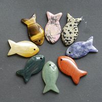 Lapis Lazuli pendentif en pierre précieuse en forme de poisson pour la fabrication de bijoux à bricoler soi-même pendentifs et breloques de mode pierre personnalisée acceptable en gros