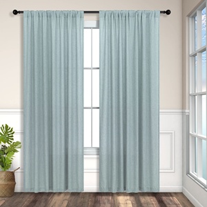 Cortinas de lino Light Airy Semi Privacidad Cortinas transparentes para dormitorio para sala de estar Tab Back Loop Pocket Soft Natural Woven Plain - Product Image 1