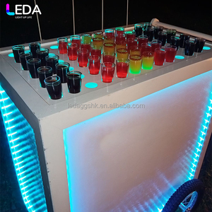 LEDA Nouvelle Arrivée Chariot à Bonbons en Métal Blanc Moderne pour Décoration de Fêtes et Événements, Chariot Bar Mobile RGB pour Mariage - Product Image 1