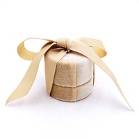 Boîtes à bagues en velours pour boucles d'oreilles et pendentifs Vitrine élégante de bijoux avec ruban Coffrets cadeaux pour bagues et bijoux