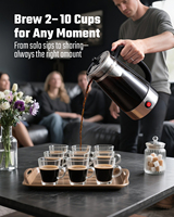 Percolateur à café de grande capacité 1,8 L, 12 tasses, accessoires de cuisine, voyage, camping, bar à café