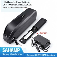 Batterie au lithium pour vélo électrique Hailong 36V personnalisée par le fabricant, 10Ah-20Ah, protection BMS, chargeur, cathode LiNiMnCoO2, 1000 cycles