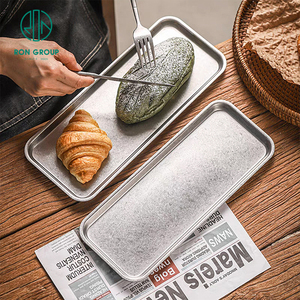 Plateau de service de restauration rapide en <span class=keywords><strong>acier</strong></span> inoxydable 304 de grande capacité carré en gros pour les couverts de dîner de restaurant d'hôtel - Product Image 2