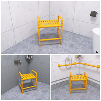 Chaise de toilette pour personnes âgées et handicapées, banc de douche double usage, conversion accroupissement-siège, ABS, acier inoxydable, classe II