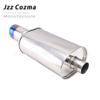 Knalpot belakang mobil olahraga Muffler Oval, peredam suara Stainless Steel modifikasi 2.5 "Inlet 4" Outlet aliran tinggi