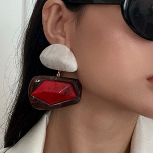 Pendientes Geométricos Bohemios de Metal, Novedad 2024, Venta al Por Mayor, Pendientes Retro de Resina Irregular, Pendientes Colgantes <span class=keywords><strong>Irregulares</strong></span> - Product Image 4