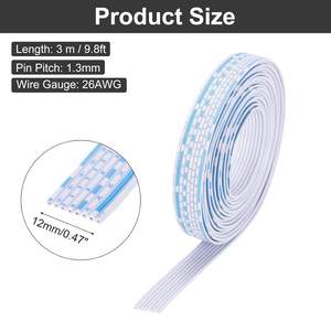 Cable plano IDC Meccanixity 24AWG de 3m, 8 pines, azul y blanco, para conexión JTAG ISP - Product Image 2