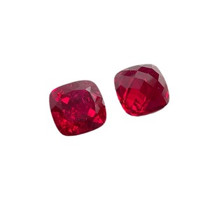Cadermay Synthetic Ruby Cushion Cut Loose Stone 4x4mm To 15x15mm For Jewelry Making - Product Image 3