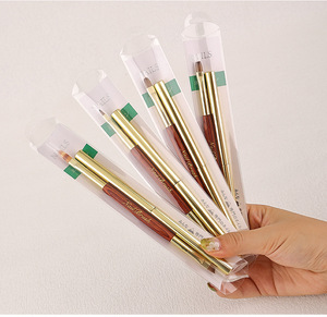 แปรงทำเล็บสองด้าน 2 in 1 ด้ามไม้สีแดง สำหรับเจลแต่งเล็บแบบไลเนอร์ ลายดอกเดซี่ ลายเฟรนช์  แปรงสำหรับทาเจลต่อเล็บ - Product Image 6