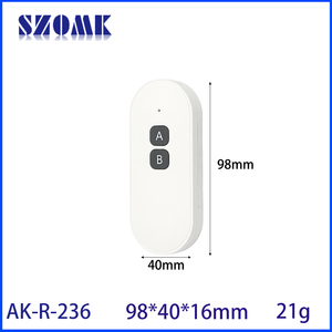 98*40*16 Mét 433MHz tần số vô tuyến (RF) không dây điều khiển từ xa nhựa bao vây hộp với hai nút "A" và "B" - Product Image 5
