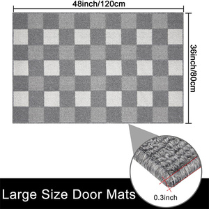 <span class=keywords><strong>Tapis</strong></span> <span class=keywords><strong>d</strong></span>'<span class=keywords><strong>entrée</strong></span> anti-salissures en polypropylène extra large, absorbant l'eau, pour intérieur et extérieur, à motif damier - Product Image 2