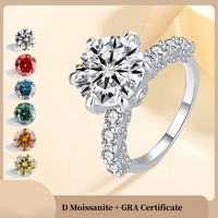 Женские серьги из серебра 925 пробы, 2/3/5 карата, с бриллиантами