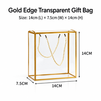 Fabricants chinois prêts à expédier : Boîte cadeau transparente 12x12x12cm en PVC avec poignée torsadée et bordure dorée, pour mug et bougie recyclée