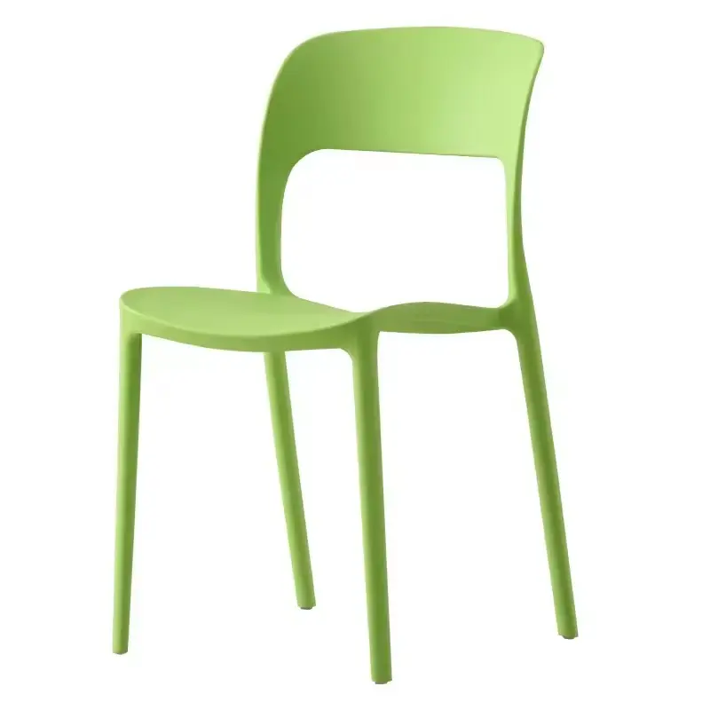 Chaise moderne nordique d'extérieur colorée empilable en plastique résine polypropylène pour restaurant et café