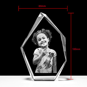 HBLWholesale Bulk 3D Laser Engrave Blank Crystal Diamond Shape Clear Glass Blank for Laser Photo <strong>Memorial</strong> <strong>Gift</strong> - Product Image 4