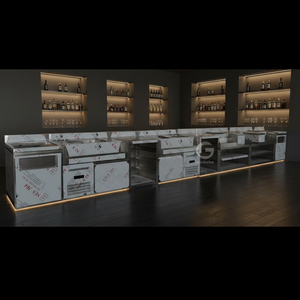 factory direct sale drink modern oem restaurant stainless steel bar cocktail station modular bartender <b>workstation</b> - Product Image 1