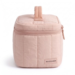 Mini Neceser Acolchado Rosa Palo de 19cm con Asa Superior, Bolsa Pequeña de Maquillaje de Polialgodón con Cremallera, Logotipo Personalizado, OEM, Regalo - Product Image 6
