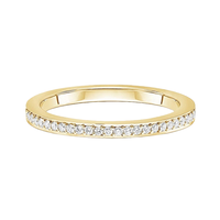 Bague d'éternité empilable en moissanite plaqué or S925, forme ronde, en argent pur, pour mariage