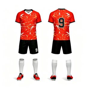 Maillots de football personnalisés de haute qualité avec logo XL, ensembles de vêtements de sport, vente en gros, respirants, col en V, manches courtes, antibactériens - Product Image 5