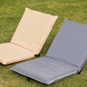 Silla de Playa <span class=keywords><strong>Plegable</strong></span> con Respaldo Ajustable, Cojín a Rayas, Asiento Tipo <span class=keywords><strong>Tumbona</strong></span> para Exteriores, Jardín, Viajes y Playa - Product Image 4