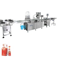 Ligne de machines de remplissage, de bouchage et d'étiquetage de mini-bouteilles d'alcool de 50 ml avec vodka, whisky, gin, spiritueux