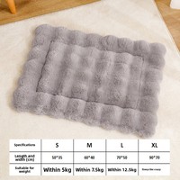 Canapé-lit pour chat en peluche toutes saisons, à carreaux, avec housse en coton amovible, lavable en machine, coussin orthopédique, portable, confort de luxe