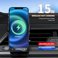 Chargeur sans fil rapide 15W, support de téléphone magnétique pour voiture, fixation automatique, rotation à 360°, appels mains libres pour iPhone